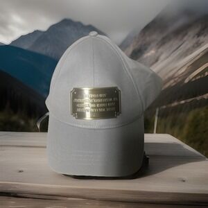 Walt Disney Parks Gray Entrance Plaque Here You Leave Today Hat Cap Error NWT